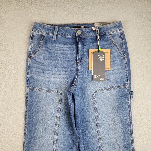 1822 Denim Jeans Women's 8P Blue Carpenter High Rise Stretch Denim Pants - Picture 4 of 15